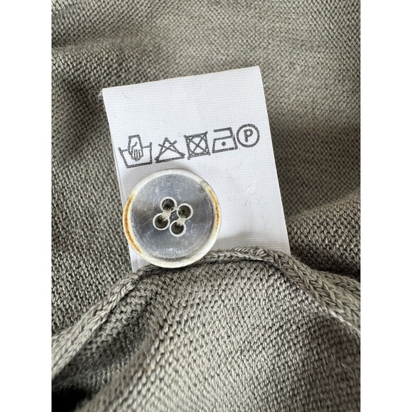 Emile Lafaurie Men XL Cardigan Sweater Made in Italy Olive Green Gray Colorblock - Picture 14 of 14